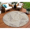 Brown Taupe And Beige Geometric Washable Indoor Outdoor Area Rug - 2 of 4
