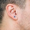 EVERLY JEWELRY | Sterling Silver 5/8ct TGW Blue Agate Round Stud Earrings - 3 of 4