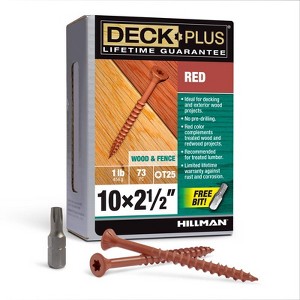 Hillman Deck Plus No. 10 X 2-1/2 in. L Red Star Flat Head Exterior Deck Screws 1 lb - 1 of 1