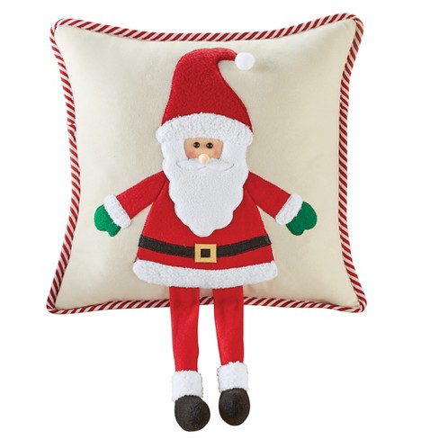 Kringle Chenille Santa Suit Pillow 18x18 - Allysons Place