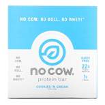 No Cow Protein Bar, Cookies n Cream, 12 Bars, 2.12 oz (60 g)