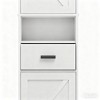 Homy Casa Tall Pantry Storage Cabinet with Sliding Barn Doors and Adjustable Shelves, White - 4 of 4