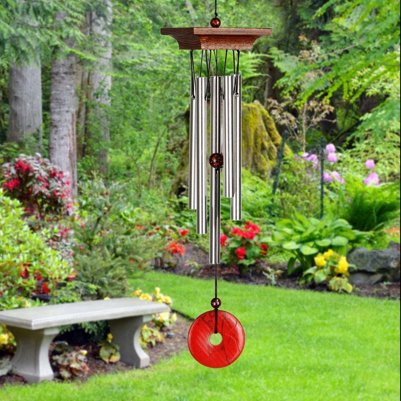Woodstock Windchimes Red Jasper Chime Mini, Wind Chimes For Outside, Wind Chimes For Garden, Patio, and Outdoor Décor, 13"L, 3 of 9