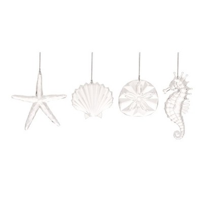 Transpac Acrylic Sea Creature Ornament Set of 4 Christmas Home Decorations