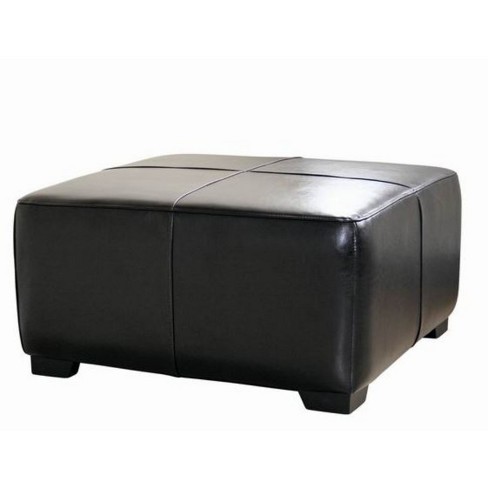 Black leather cheap ottoman target