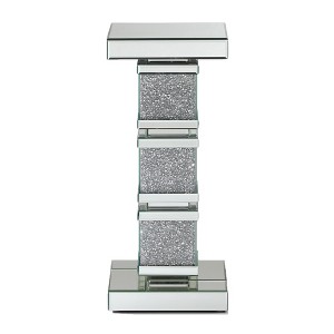 Passion Furniture Decor 28 in. H Silver Pedestal - 1 of 4