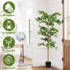 Angel Sar 6FT Artificial Polyscias Fruticosa Tree, Fake Potted Silk Plant for Indoor Decor, Realistic Faux Greenery for Living Room, Office, Home - 3 of 4