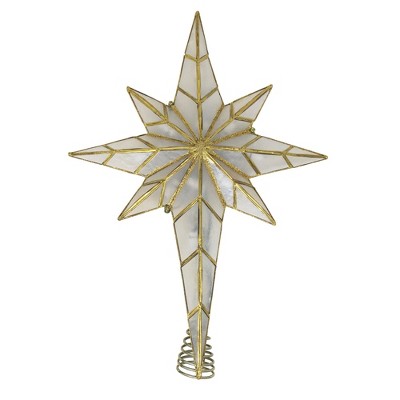 Kurt Adler 10-Light Capiz Treetop, Bethlehem Star, 12"