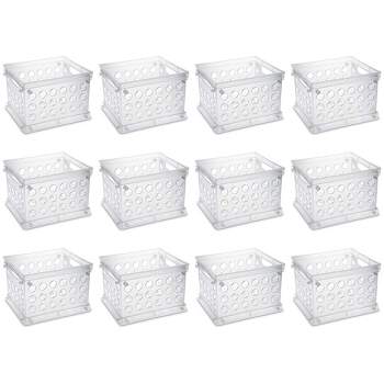 Sterilite Convenient Miniature Square Small Multi-Functional Storage Solution Organizing Crate, Clear (12 Pack)
