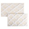 Hastings Home 100% Cotton 2 Piece Trellis Bathroom Mat Set - Bone - 3 of 4