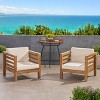 Christopher Knight Home Oana Outdoor Acacia Wood Club Chair with Cushion - 3 of 4