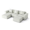 Whisen Modular Sofa Bed - Oversized, Convertible, Soft Corduroy Cloud Velvet Fabric, Two Person Combination - 4 of 4