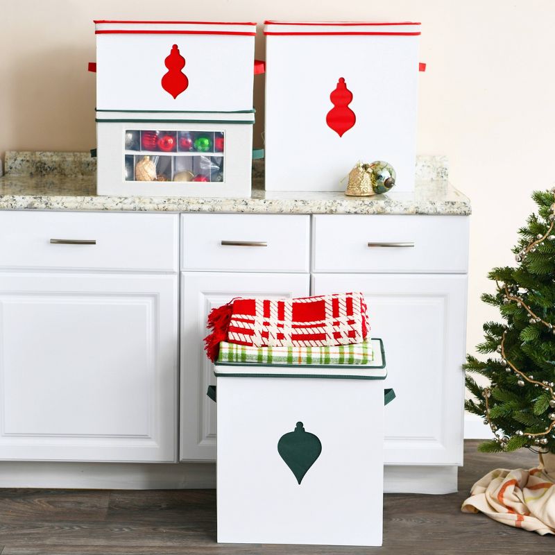 Household Essentials Ornament Storage Chest with 48 Pockets Green, 5 of 14