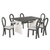 NicBex Dining Table Set for 6 Morden Dining Room Table with Irregular Legs and 6 Stylish Linen Chairs for Kitchen - 4 of 4
