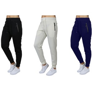 Galaxy Pro Star Women's Modern Fit  Fleece Lined Joggers-3 Pack - 1 of 4