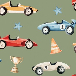 Veer Decor Vintage Race Cars Peel and Stick Wallpaper - 1 of 4