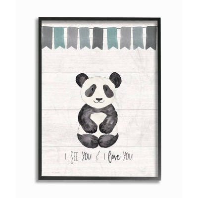 16"x1.5"x 20" I See You Panda Oversized Framed Giclee Texturized Art - Stupell Industries