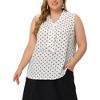 Agnes Orinda Women's Plus Size Elegant Formal Polka Dots Sleeveless Tie Neck Tank Top - 2 of 4