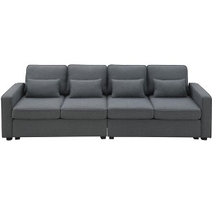 NicBex 104 Inch 4-Seater Modern Linen Sofa with Armrest Pockets and 4 Pillows for Living Room,Office,Apartment - 1 of 4