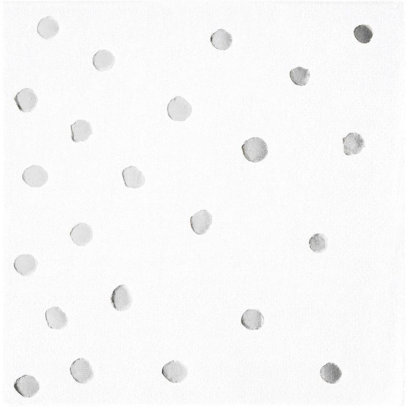 48ct Foil Dotted Disposable Beverage Napkins White, 1 of 3
