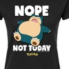 Women's - Pokémon - Nope Not Today Snorlax Juniors Fitted Graphic T-Shirt - 2 of 3