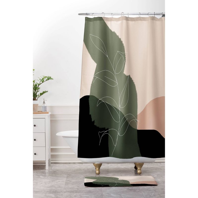 Aleeya Jones Boho Print Shower Curtain Beige/Green - Deny Designs, 4 of 5