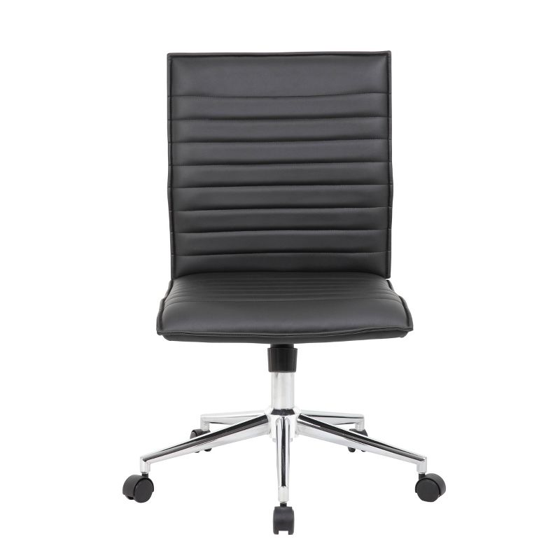 Armless Task Chair Black Vinyl - Boss Office Products, 4 of 9