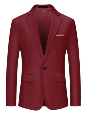 Lars Amadeus Men's Dress Slim Fit Single Breasted One Button Suit Sports Blazer