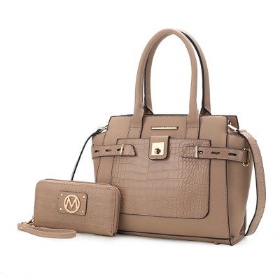 MKF Collection Isla Crocodile Embossed Women’s Satchel Bag with wallet by Mia K