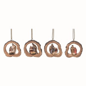 Transpac Resin Multicolor Christmas Framed Nativity Ornaments Set of 4 - 1 of 2