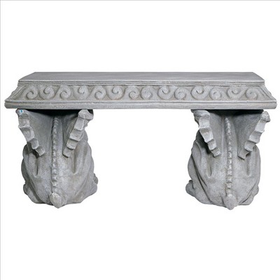 Blair Castle 31" Faux Stone Resin Gargoyle Bench