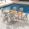 Tangkula French Bistro Chair Set of 2 w/ Hand-woven Rattan Galvanized Metal Frame Outdoor - 4 of 4