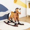 Dexmalle Kids Plush Ride-On Rocking Horse,Realistic Sounds,Brown - 3 of 4