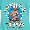 Girls' - Garfield - Want You To Have A Happy Fourth Fitted Short Sleeve Graphic T-Shirt - 2 of 4