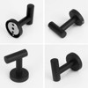 Itopfox 3 Piece Bathroom Hardware Set Matte Black Stainless Steel Towel Ring and 2 Wall Mounted Robe Hooks Space Saving Organizer - 3 of 4