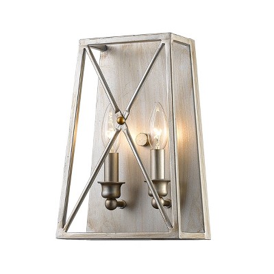 2 Light Wall Sconce Antique Silver - Aurora Lighting