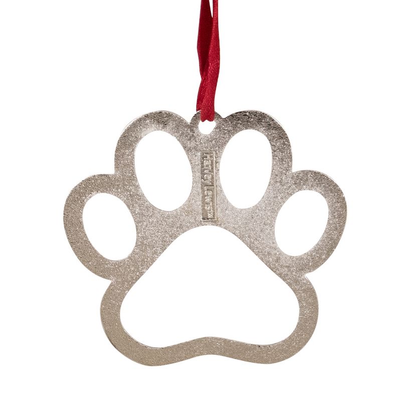 Northlight 2.5" Silver-Plated Paw Print Christmas Ornament with European Crystals, 4 of 5