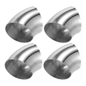 Unique Bargains Stainless Steel 45 Degree Exhaust Elbow Pipe Silver Tone 4 Pcs - 1 of 4