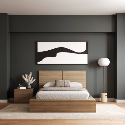 Brown Oak Composite 3-Piece Full Bedroom Set