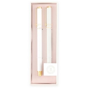 Sugar Paper Essentials 2pk Ballpoint Pen Black Ink White and Gold: 1.0mm Point, Art & Stationery, Office Gifts, 5.5" Length - 1 of 4