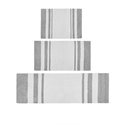 AZL1 Life Concept Bath Rug and Mat with Reversible Dual Texture Design Cotton Highly Absorbent Easy Care for Bathroom, Grey, 8.07"*10.63"*3.94"