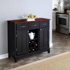 Hutch-Style Buffet Wood/Black/Cherry - Home Styles: Traditional Sideboard with Wine Storage, Hardwood Frame - 2 of 4