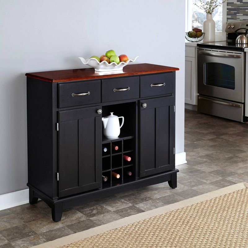 Hutch-Style Buffet Wood/Black/Cherry - Home Styles, 3 of 8