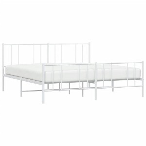 vidaXL Powder-Coated Steel Metal Bed Frame with Headboard, Footboard, Comfortable Back Support and Extra Underneath Storage Space - 1 of 4