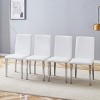 Set Of 4 PU Leather Upholstered Dining Chairs,Accent Chair With Metal Legs,Modern Armless Side Chairs For Kitchen or Dining Room-Coolbibila - 3 of 4