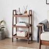 SEVOBAL Utility Storage Shelves 3 Tier Oak Storage Bench Versatile Organizer for Entryway Living Room, Walnut, 17.72"*12.6"*31.5" - 2 of 4