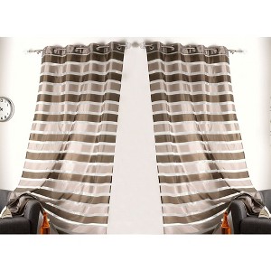 Evideco French Home Goods Striped Sheer Curtain Panel - Light-Filtering Drape for Modern Home Décor, 95 x 55 Inches - 1 of 4