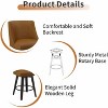 Vipbear Counter Height Bar Stools Set of 2,Swivel Barstools with Back and Wood Legs, Upholstered Bar Chairs, 26" H Kitchen Island Home Bar - 4 of 4