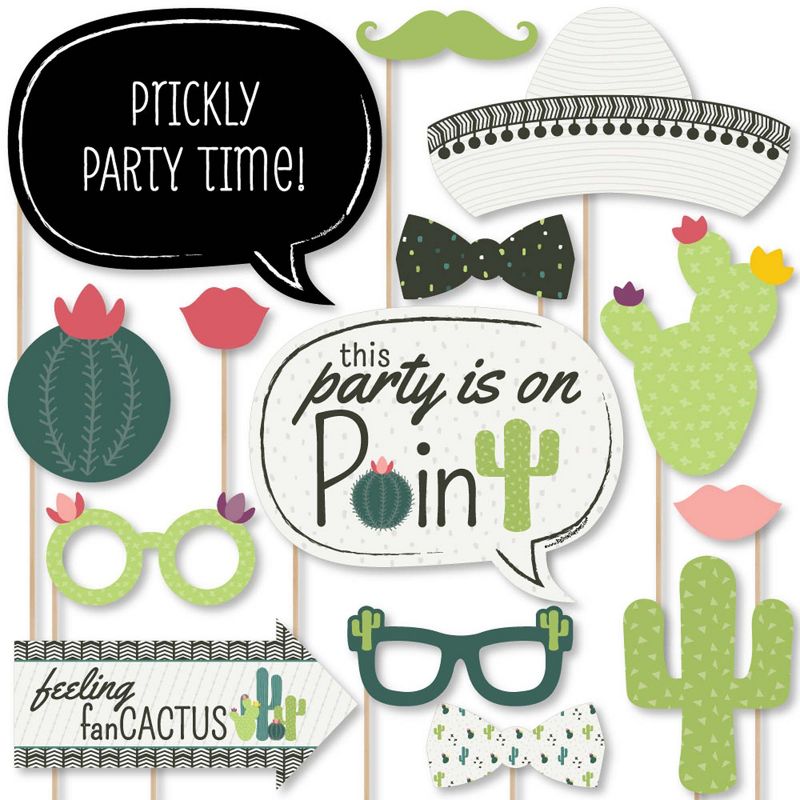 Big Dot of Happiness Prickly Cactus Party - Fiesta Party Photo Booth Props Kit - 20 Count, 1 of 8