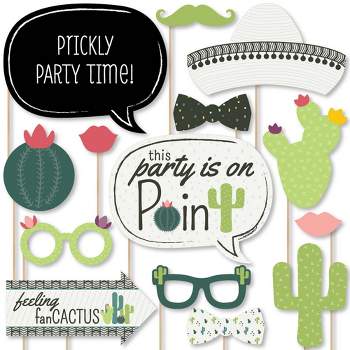 Big Dot of Happiness Prickly Cactus Party - Fiesta Party Photo Booth Props Kit - 20 Count